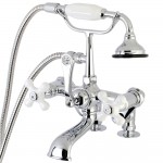 Kingston Brass Auqa Vintage 7-inch Adjustable Clawfoot Tub Faucet with Hand Shower, Polished Chrome