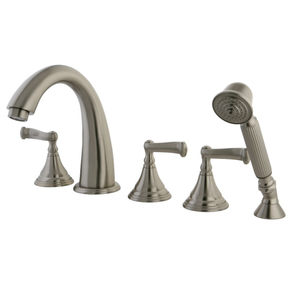 Kingston Brass Royale Roman Tub Faucet with Hand Shower, Brushed Nickel