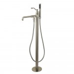 Kingston Brass English Country Freestanding Tub Faucet with Hand Shower, Brushed Nickel