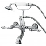 Kingston Brass Vintage 7-Inch Wall Mount Tub Faucet with Hand Shower, Polished Chrome