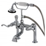 Aqua Vintage Royale Deck Mount Clawfoot Tub Faucet, Polished Chrome