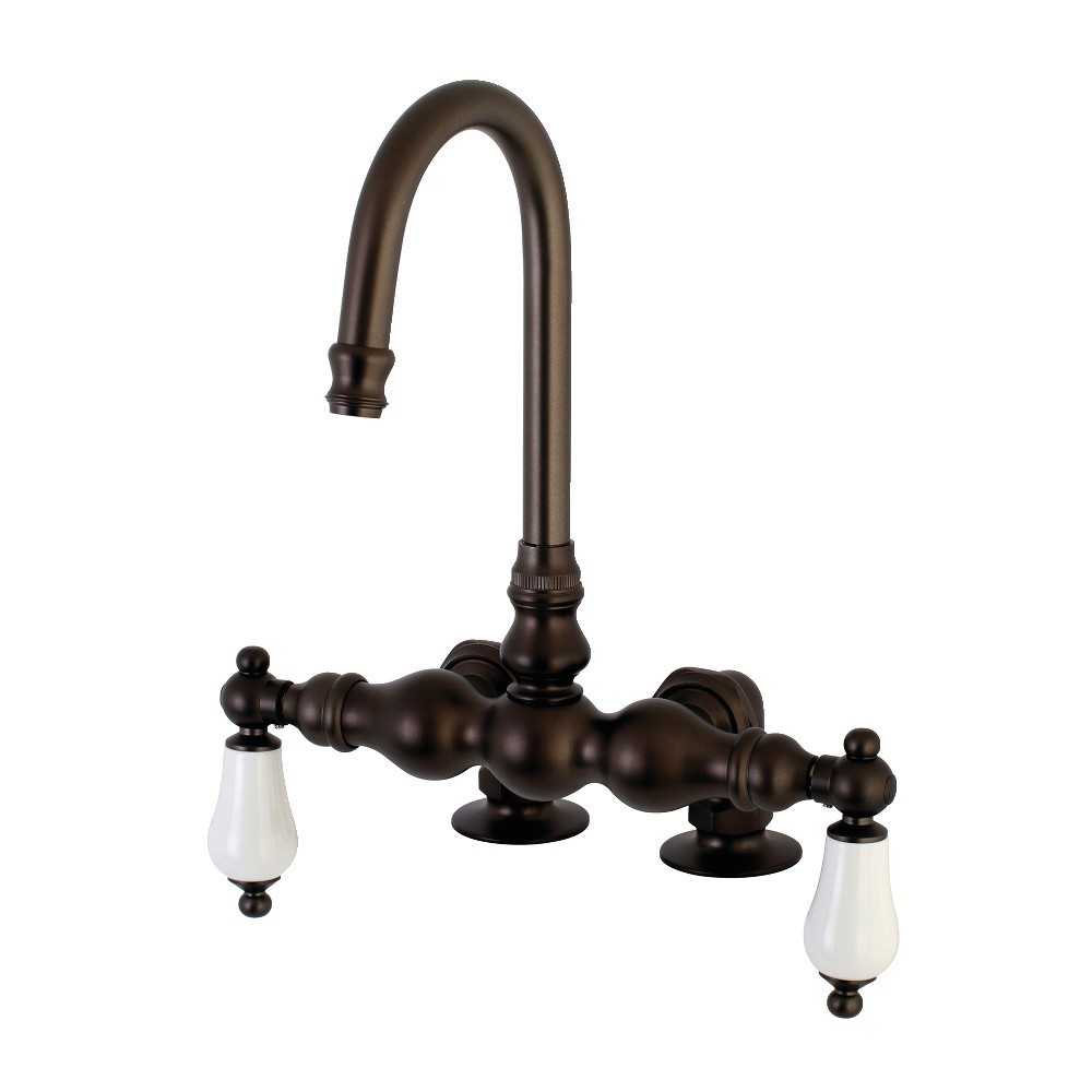 Kingston Brass Auqa Vintage 3-3/8-Inch Deck Mount Tub Faucet, Oil Rubbed Bronze