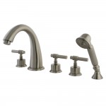 Kingston Brass Manhattan Roman Tub Faucet with Hand Shower, Brushed Nickel