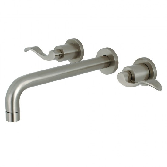 Kingston Brass NuWave 2-Handle Wall Mount Roman Tub Faucet, Brushed Nickel