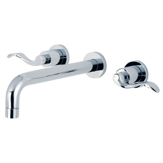 Kingston Brass NuWave 2-Handle Wall Mount Roman Tub Faucet, Polished Chrome