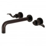 Kingston Brass NuWave 2-Handle Wall Mount Roman Tub Faucet, Oil Rubbed Bronze