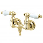 Kingston Brass Vintage 3-3/8-Inch Wall Mount Tub Faucet, Polished Brass