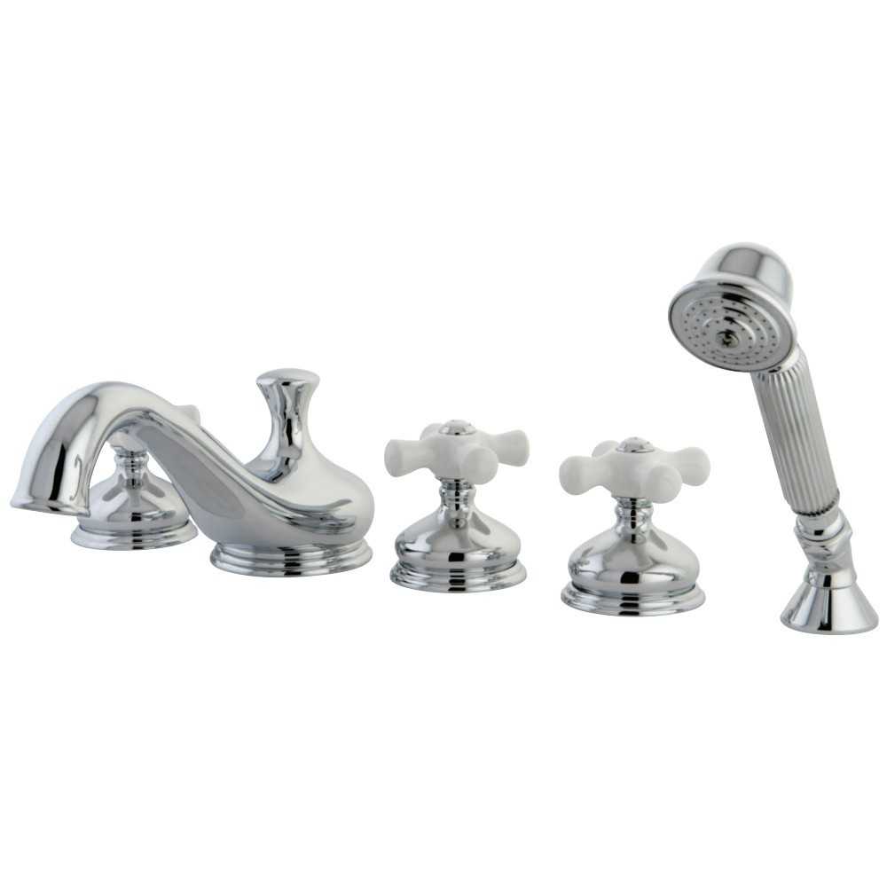 Kingston Brass Roman Tub Faucet with Hand Shower, Polished Chrome Kingston Brass Roman Tub Faucet with Hand Shower, Polished Chrome