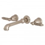 Kingston Brass Georgian 2-Handle Wall Mount Roman Tub Faucet, Brushed Nickel