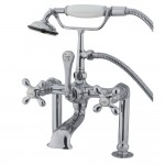 Kingston Brass Vintage 7-Inch Deck Mount Clawfoot Tub Faucet with Hand Shower, Polished Chrome