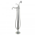 Kingston Brass English Country Freestanding Tub Faucet with Hand Shower, Polished Chrome