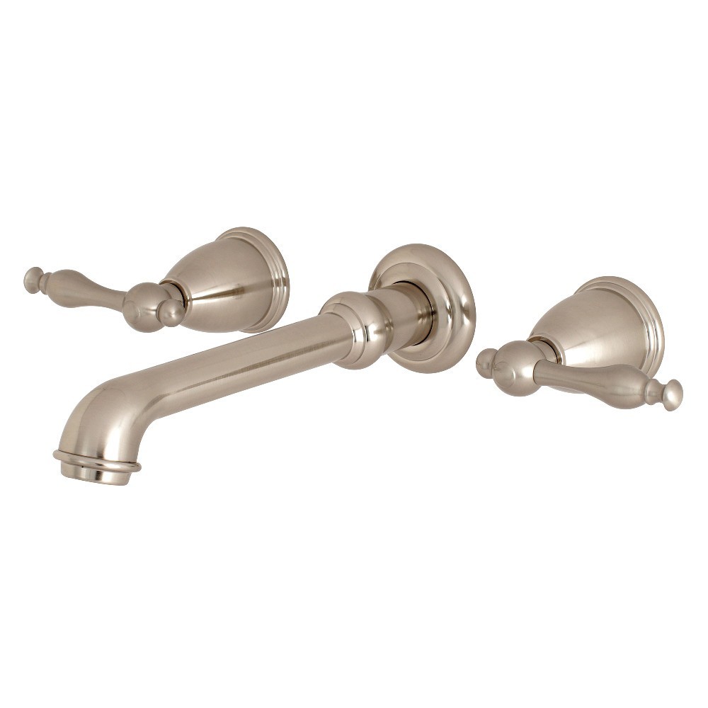 Kingston Brass Naples 2-Handle Wall Mount Roman Tub Faucet, Brushed Nickel Kingston Brass Naples 2-Handle Wall Mount Roman Tub Faucet, Brushed Nickel