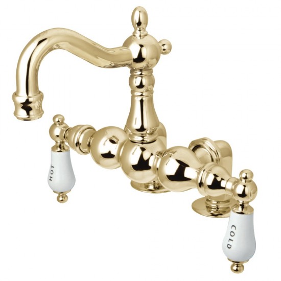 Kingston Brass Vintage 3-3/8-Inch Deck Mount Tub Faucet, Polished Brass