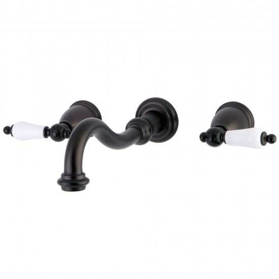 Kingston Brass Restoration Two-Handle Wall Mount Tub Faucet, Oil Rubbed Bronze