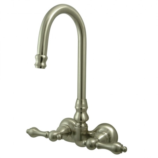 Kingston Brass Vintage 3-3/8-Inch Wall Mount Tub Faucet, Brushed Nickel