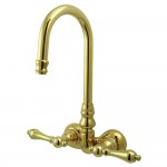 Kingston Brass Vintage 3-3/8-Inch Wall Mount Tub Faucet, Polished Brass