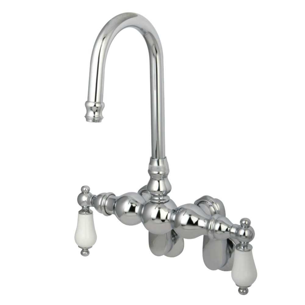 Kingston Brass Vintage Adjustable Center Wall Mount Tub Faucet, Polished Chrome