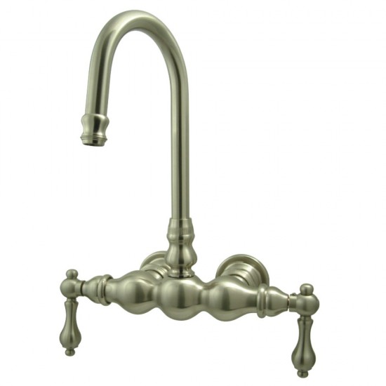 Kingston Brass Vintage 3-3/8-Inch Wall Mount Tub Faucet, Brushed Nickel