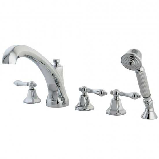 Kingston Brass Metropolitan Roman Tub Faucet with Hand Shower, Polished Chrome