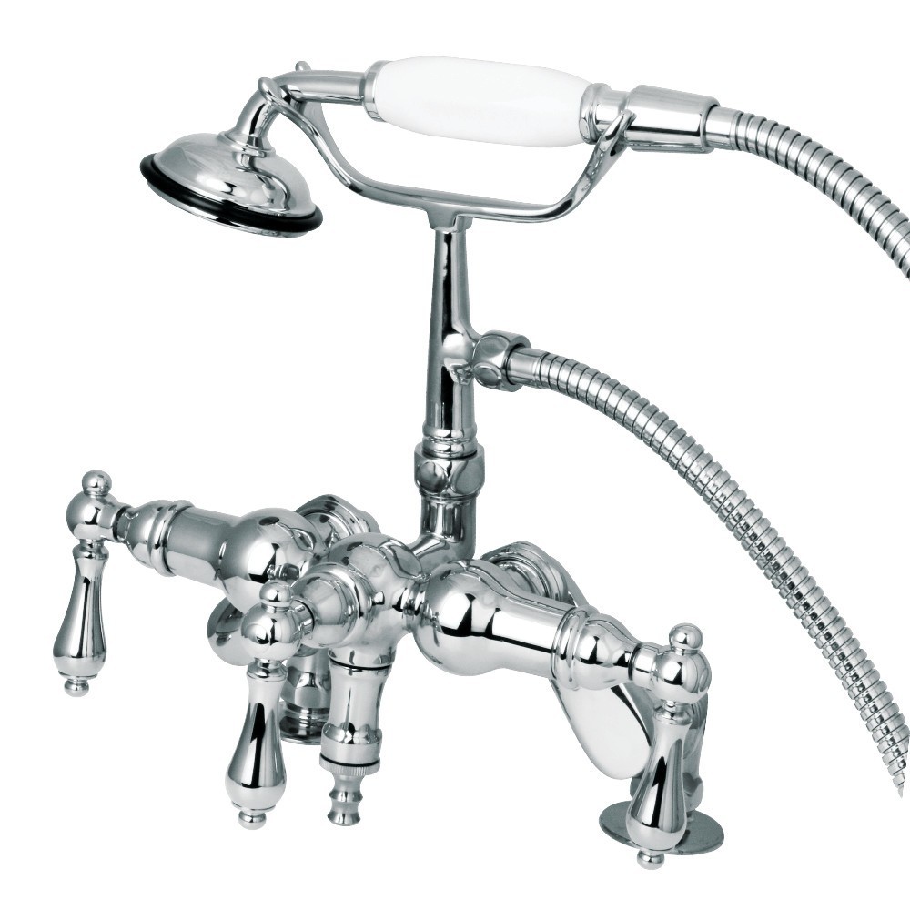 Kingston Brass Vintage Adjustable Center Deck Mount Tub Faucet, Polished Chrome