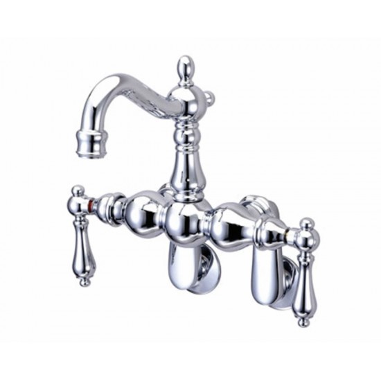 Kingston Brass Vintage Adjustable Center Wall Mount Tub Faucet, Polished Chrome