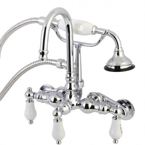 Kingston Brass Aqua Vintage Wall Mount Clawfoot Tub Faucets, Polished Chrome