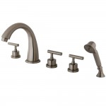 Kingston Brass Roman Tub Faucet with Hand Shower, Brushed Nickel