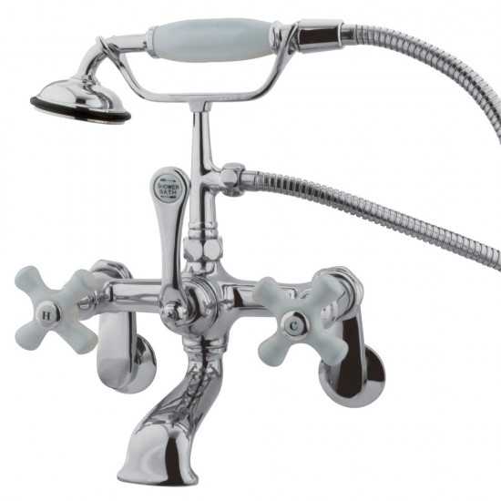 Kingston Brass Vintage Adjustable Center Wall Mount Tub Faucet, Polished Chrome