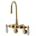 Kingston Brass Vintage Adjustable Center Wall Mount Tub Faucet, Polished Brass