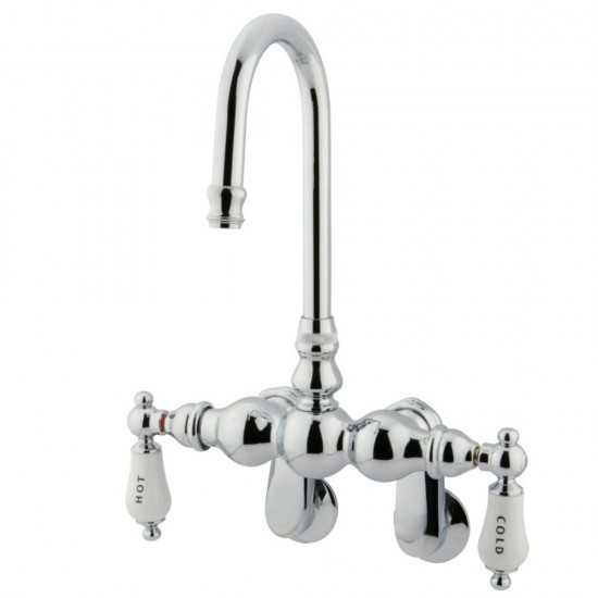 Kingston Brass Vintage Adjustable Center Wall Mount Tub Faucet, Polished Chrome