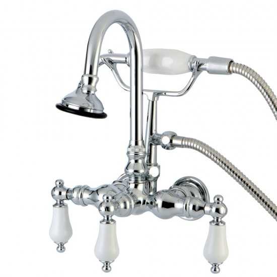 Kingston Brass Aqua Vintage Wall Mount Clawfoot Tub Faucet, Polished Chrome