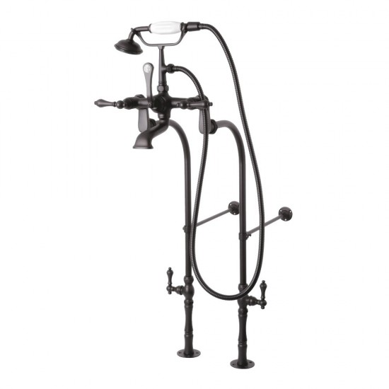 Kingston Brass Vintage Freestanding Clawfoot Tub Faucet Package with Supply Line, Oil Rubbed Bronze