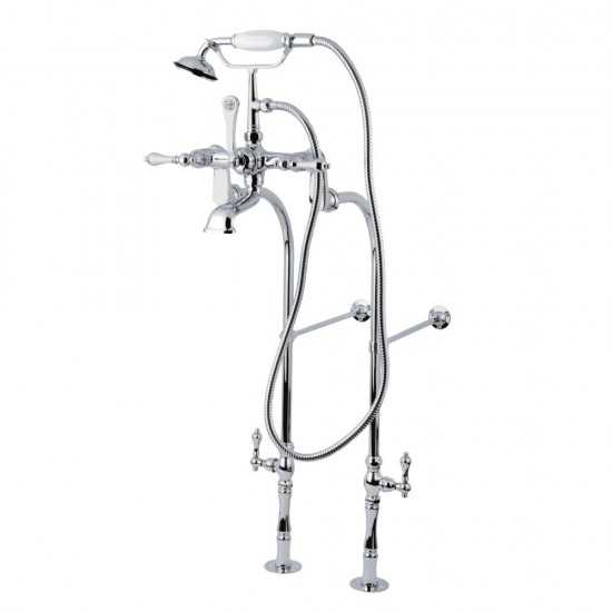 Kingston Brass Vintage Freestanding Clawfoot Tub Faucet Package with Supply Line, Polished Chrome