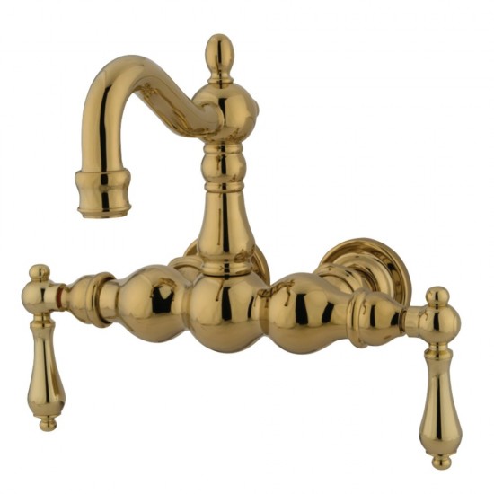 Kingston Brass Vintage 3-3/8-Inch Wall Mount Tub Faucet, Polished Brass