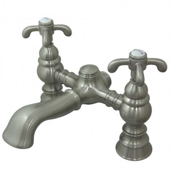 Kingston Brass Vintage 7-Inch Deck Mount Tub Faucet, Brushed Nickel