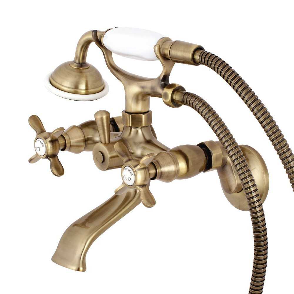 Kingston Brass Essex Clawfoot Tub Faucet with Hand Shower, Antique Brass Kingston Brass Essex Clawfoot Tub Faucet with Hand Shower, Antique Brass
