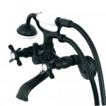 Kingston Brass Essex Clawfoot Tub Faucet with Hand Shower, Matte Black