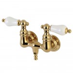 Aqua Vintage Vintage 3-3/8 Inch Wall Mount Tub Faucet, Polished Brass