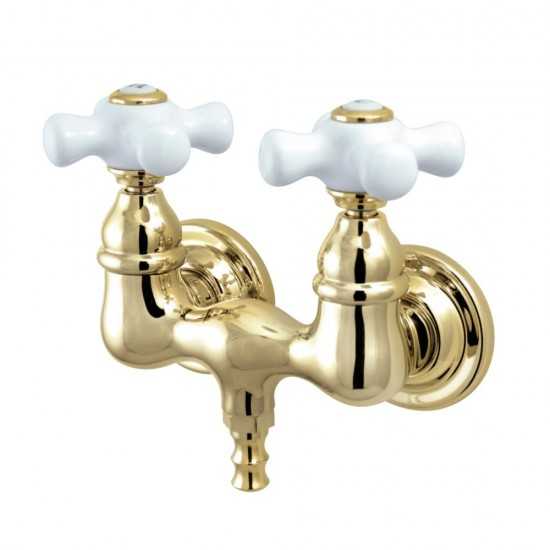 Kingston Brass Vintage 3-3/8-Inch Wall Mount Tub Faucet, Polished Brass