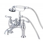 Kingston Brass Vintage 7-Inch Deck Mount Tub Faucet with Hand Shower, Polished Chrome