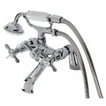 Kingston Brass Essex Clawfoot Tub Faucet with Hand Shower, Polished Chrome
