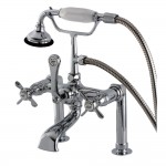 Aqua Vintage Essex Deck Mount Clawfoot Tub Faucet, Polished Chrome