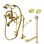 Kingston Brass Vintage Freestanding Clawfoot Tub Faucet Combo, Polished Brass