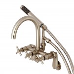 Aqua Vintage Concord 7-Inch Adjustable Wall Mount Tub Faucet, Brushed Nickel