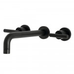 Kingston Brass Manhattan 2-Handle Wall Mount Tub Faucet, Matte Black