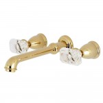 Kingston Brass Krystal Onyx Wall Mount Roman Tub Faucet, Polished Brass