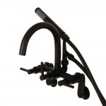 Aqua Vintage Concord 7-Inch Adjustable Wall Mount Tub Faucet, Matte Black