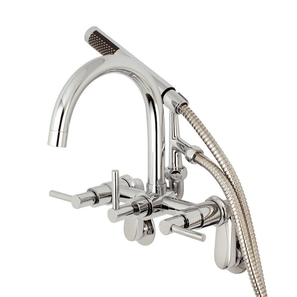 Aqua Vintage Concord 7-Inch Adjustable Wall Mount Tub Faucet, Polished Chrome