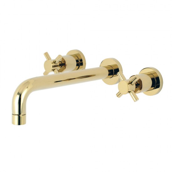 Kingston Brass  Concord 2-Handle Wall Mount Roman Tub Faucet, Polished Brass