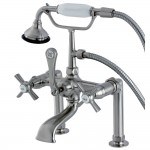 Aqua Vintage Millennium Deck Mount Clawfoot Tub Faucet, Brushed Nickel